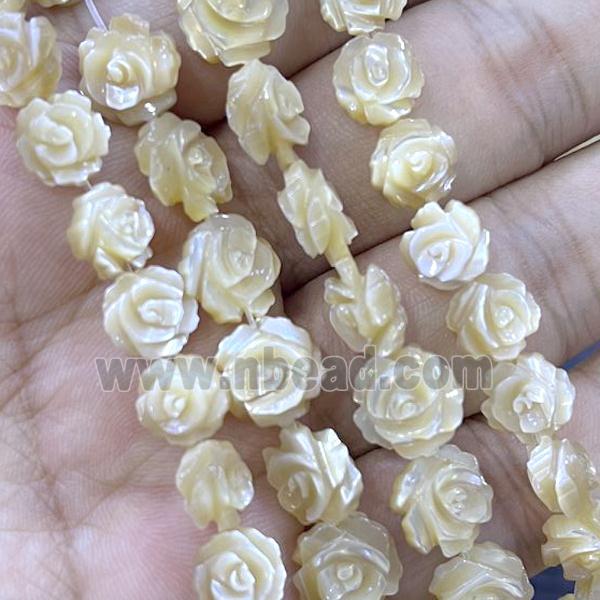 MOP Shell Beads Flower Carved