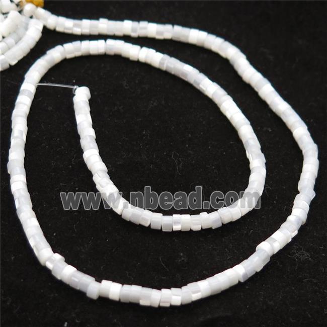 white mother of pearl bead, heishi