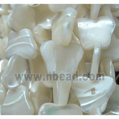 white mother of pearl bead, butterfly