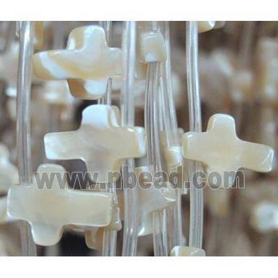 mother of pearl bead, cross