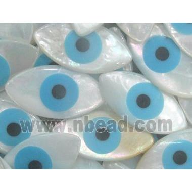mother of pearl without hole, oval, evil eye