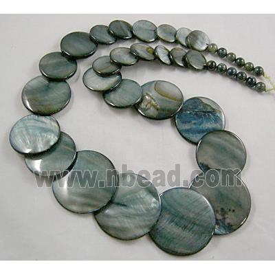 17 inches of freshwater shell necklace, grey
