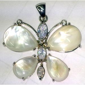 Mother of Pearl, Pendant, butterfly, white
