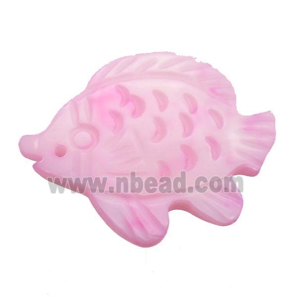 pink shell fish pendant
