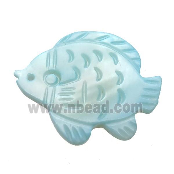 aqua shell fish pendant