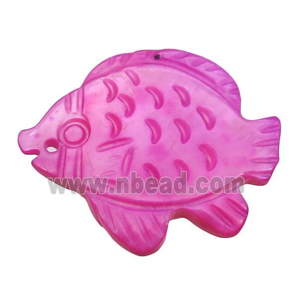 hotpink shell fish pendant