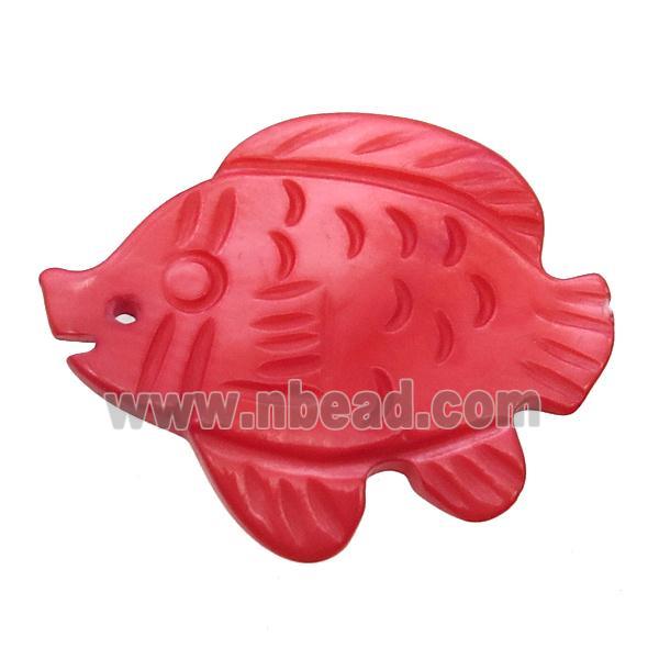 red shell fish pendant
