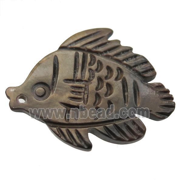 coffee shell fish pendant