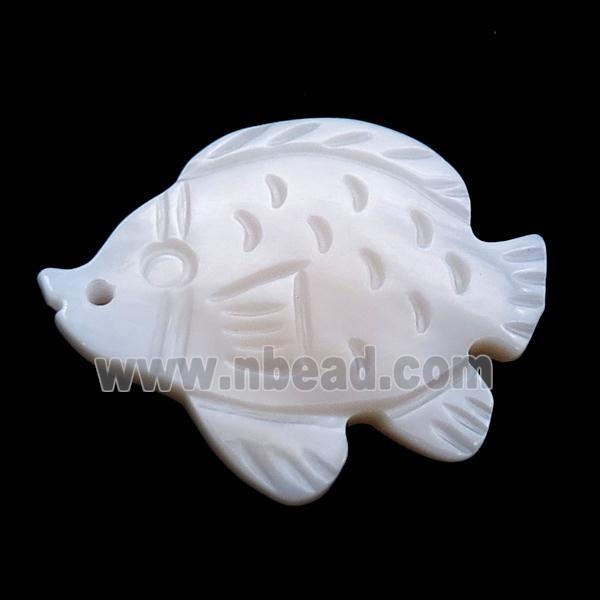 white shell fish pendant