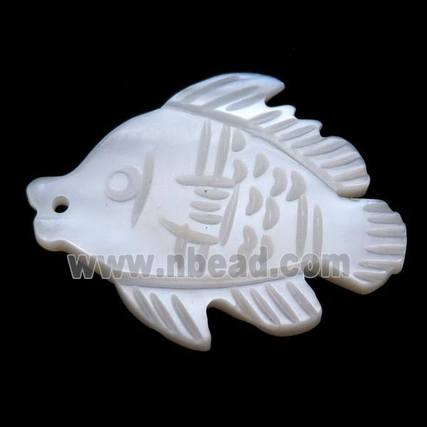 white shell fish pendant