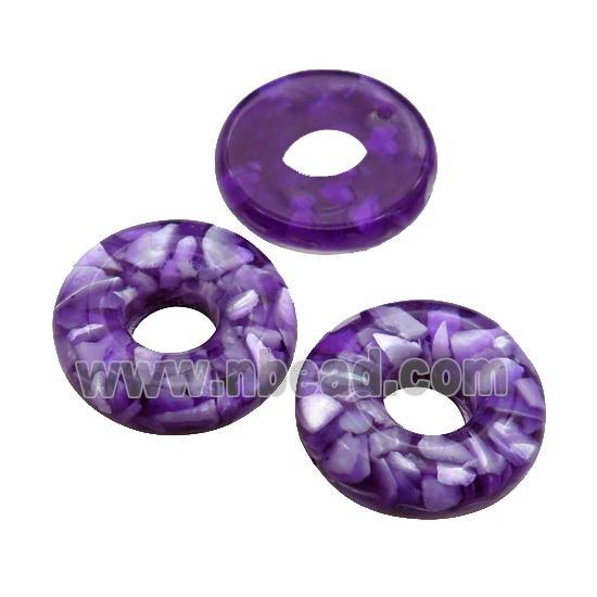 purple Shell donut pendant