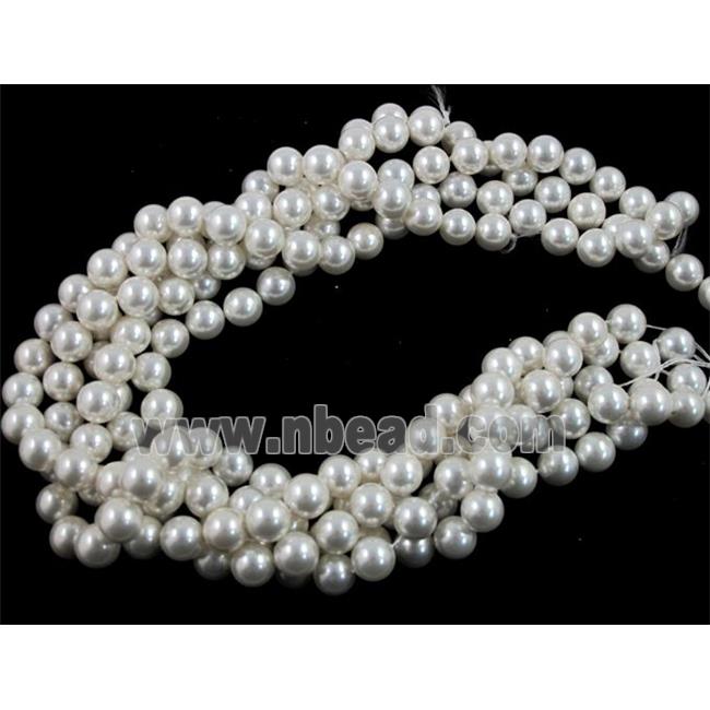 round white Pearlized Shell Beads