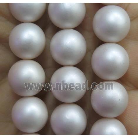 matte pearlized shell beads, round