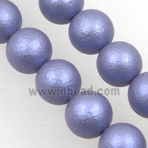 round matte gray-lavender pearlized shell beads