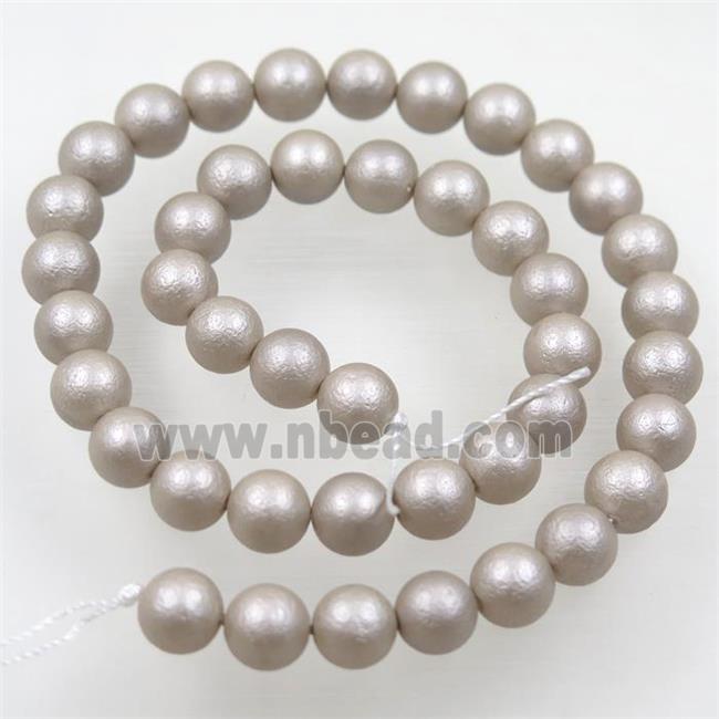 pearlized shell bead, matte Rough round