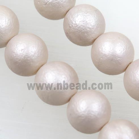 pearlized shell bead, matte Rough round