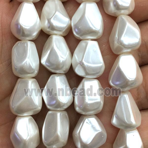pearlized shell beads, freeform