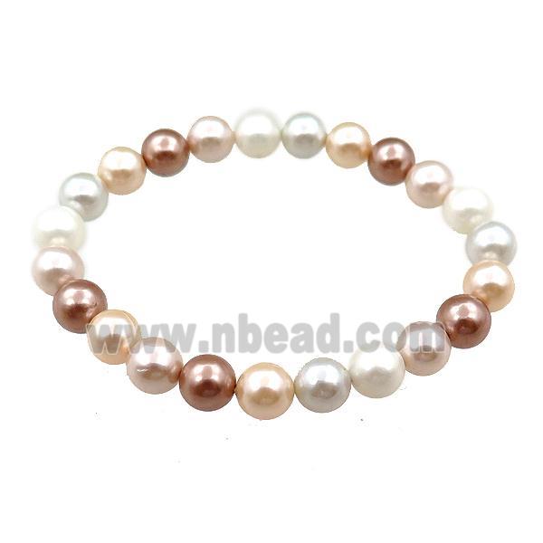 pearlized shell bracelet, mulitcolor