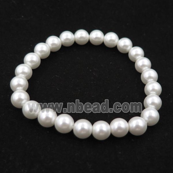 white pearlized shell bracelet
