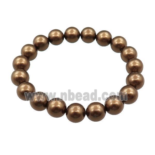 pearlized shell bracelet, brown