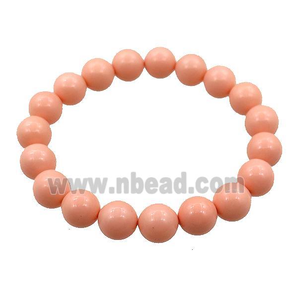 pearlized shell bracelet, pink