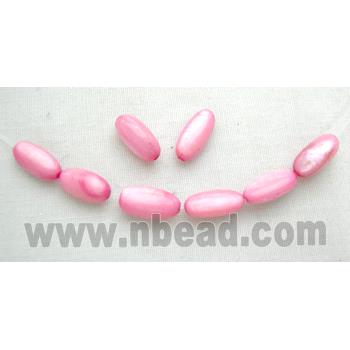 freshwater shell beads, rice-shape, pink