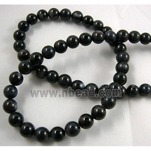 freshwater shell beads, round, dyed, black
