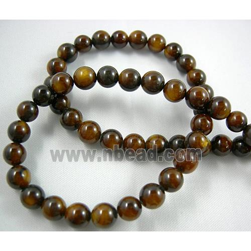 freshwater shell beads, round, dyed, bronze