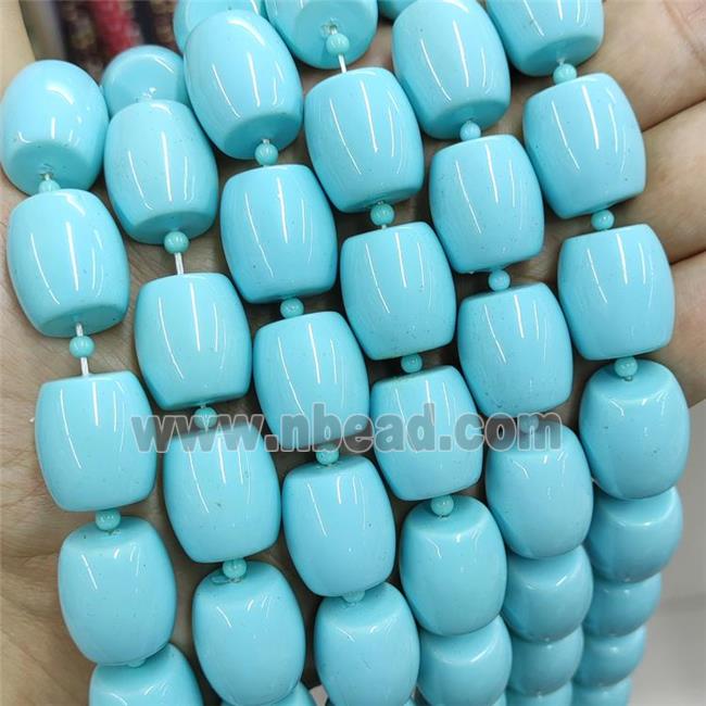 Pearlized Shell Barrel Beads Blueturq Dye