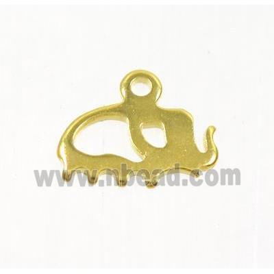 stainless steel elephant pendant, gold plated