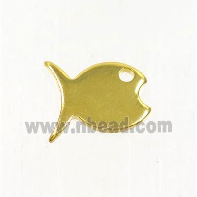 stainless steel fish pendant, gold plated