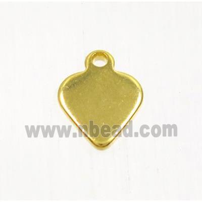 stainless steel pendant, heart, gold plated
