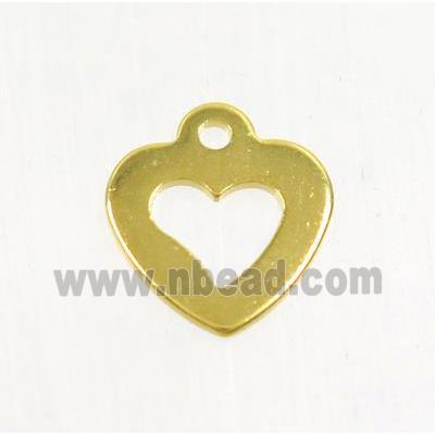 stainless steel heart pendant, gold plated