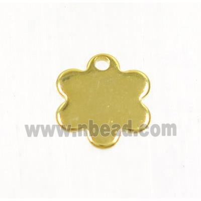 stainless steel tag pendant, gold plated