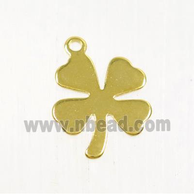 stainless steel pendant, four-leaf Clover, gold plated