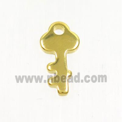 stainless steel key pendant, gold plated