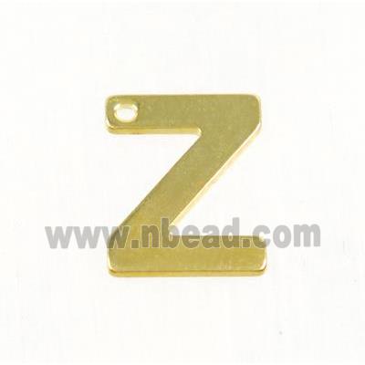 stainless steel letter Z pendant, gold plated