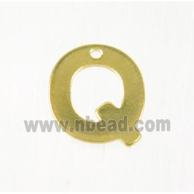 stainless steel letter Q pendant, gold plated