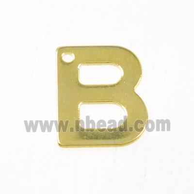 stainless steel letter B charm pendant, gold plated