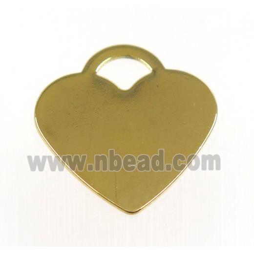 stainless steel heart pendant, gold plated
