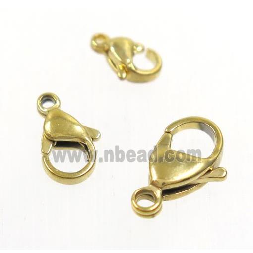stainless steel Lobster Clasp, gold plated