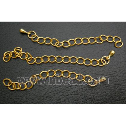 Stainless Steel Necklace Extender chain, shortener, Gold Plated