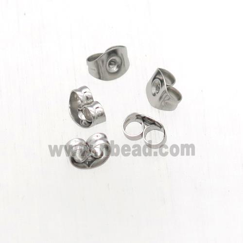 Raw Stainless Steel Earring Back Nuts
