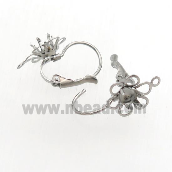 stainless steel leaveback earring with bail