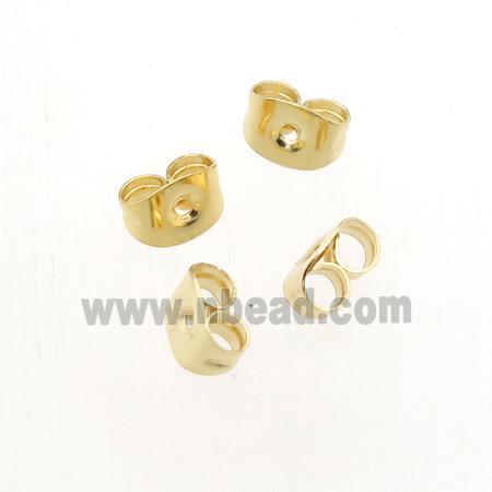 stainless steel earring back, gold plated
