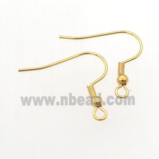 stainless steel earring hook, gold plated