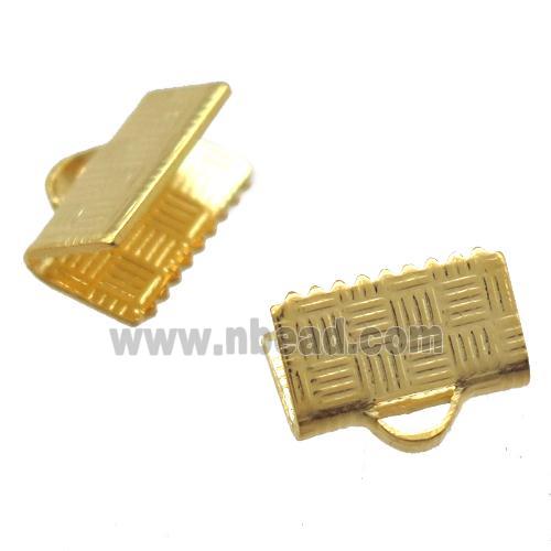 stainless steel clip cord end, gold plated