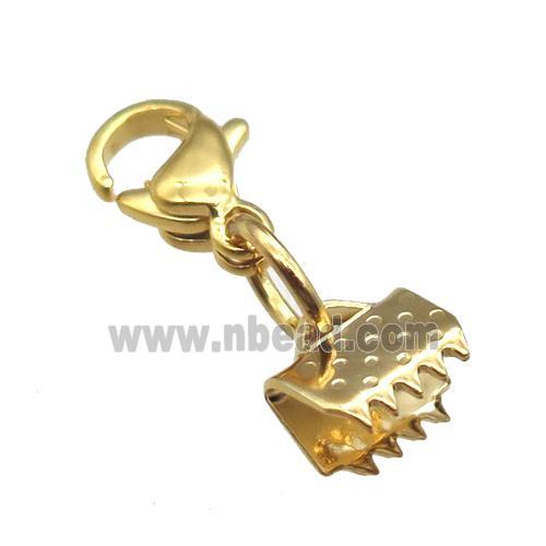stainless steel clip cord end, gold plated
