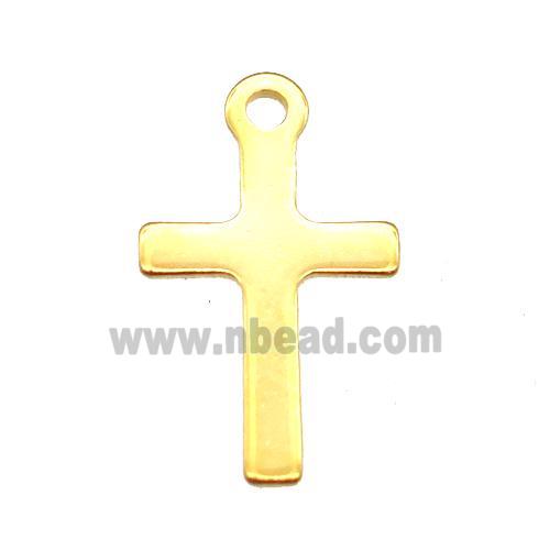 stainless steel cross pendant, gold plated