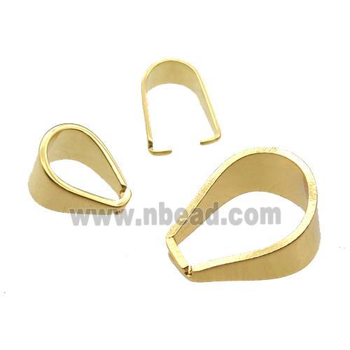 stainless steel Pinch Bail, gold plated